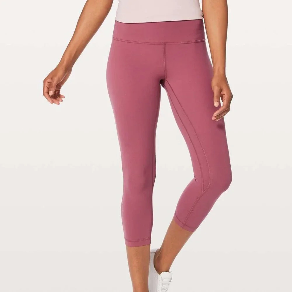LULULEMON Align Crop *21" Nulu High Rise Yoga Leggings  So Merlot Size 4